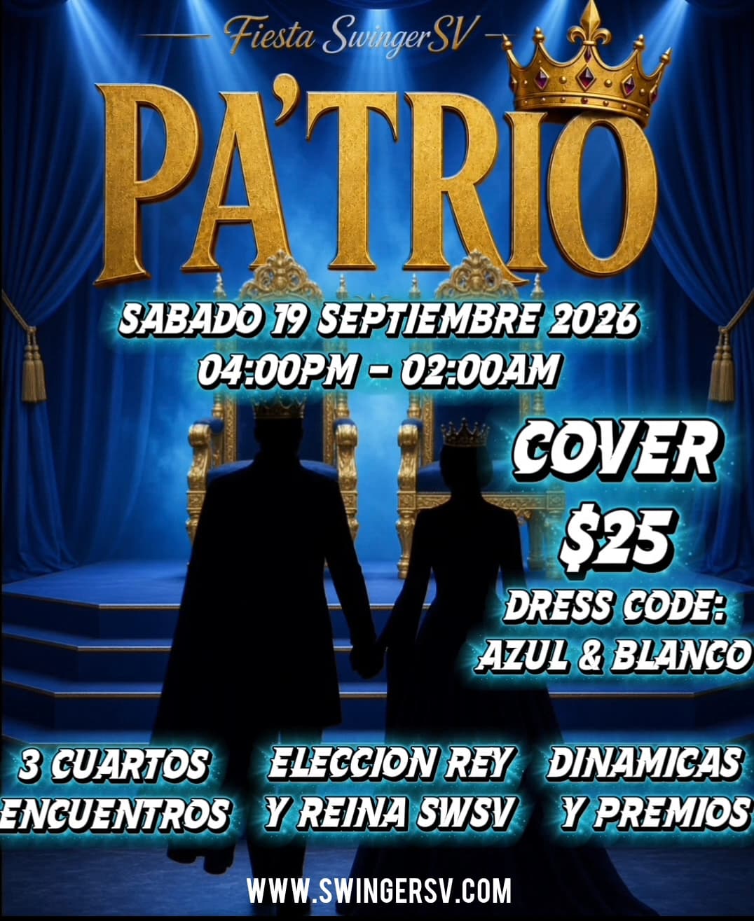 Afiche Fiesta SwingerSV PA'TRIO — SwingerSV